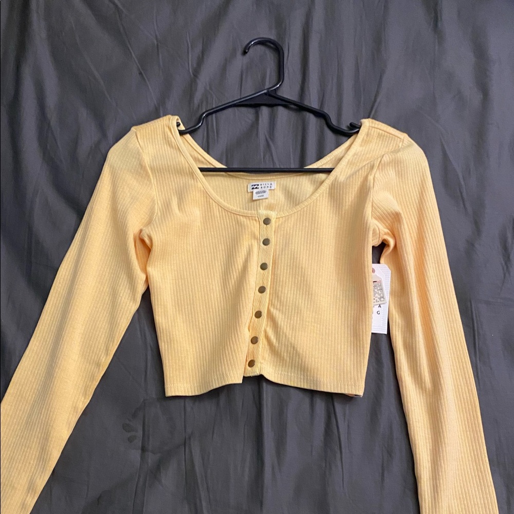 billabong yellow long sleeve top